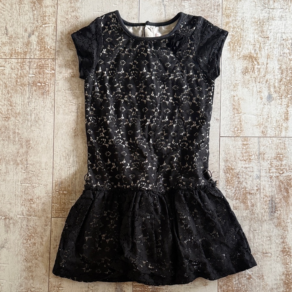 Elegant Black Lace Kids Dress